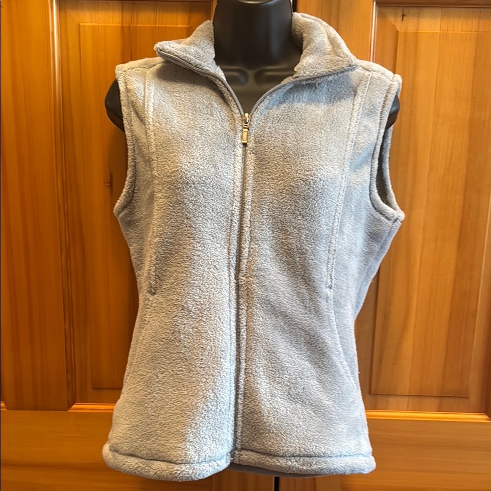 White Sierra Light Gray Fleece Vest - Picture 1 of 7